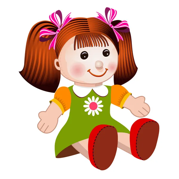 Ilustracja wektorowa lalka dziewczyna — Wektor stockowy