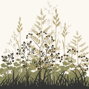 Plants and grasses background clipart