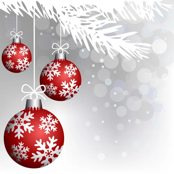 Noel kırmızı topları dekorasyonu — Stok fotoğraf