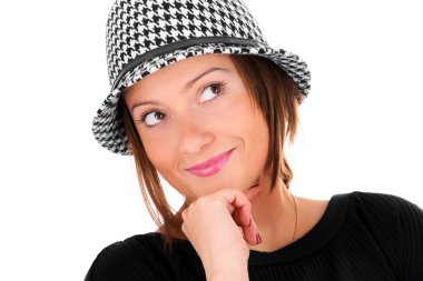 Woman in a hat clipart