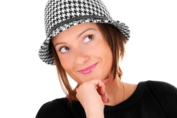 Donna con un cappello — Foto Stock