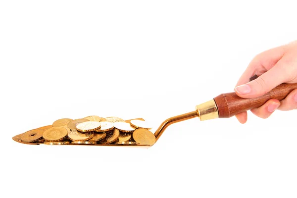 Shovel with money — Stock Photo, Image