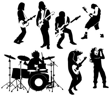 Rock and roll musicians clipart