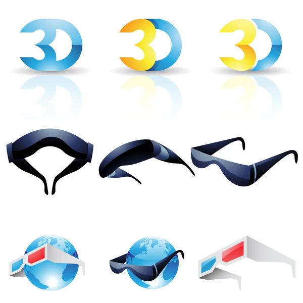 3D stereoscopic glasses — Stock Vector