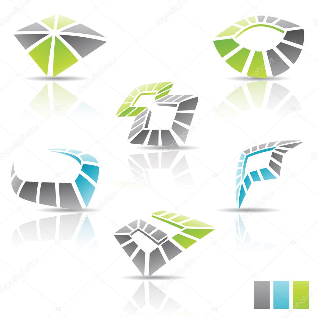 Vector illustration of Multicolor abstract 3d icons