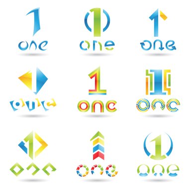 Icons for number 1 clipart