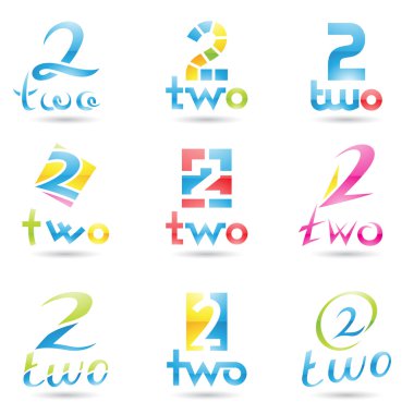 Icons for number 2 clipart