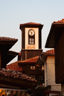 bir saat kulesi. Bulgaristan. Nessebar.