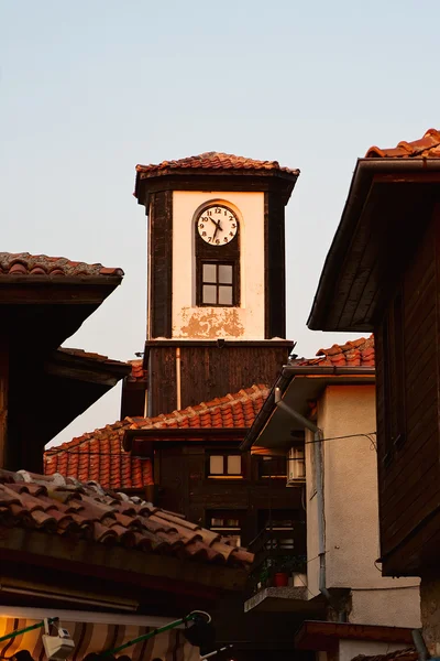 Tower with a clock. Bulgaria. Nessebar. — Stock Photo, Image