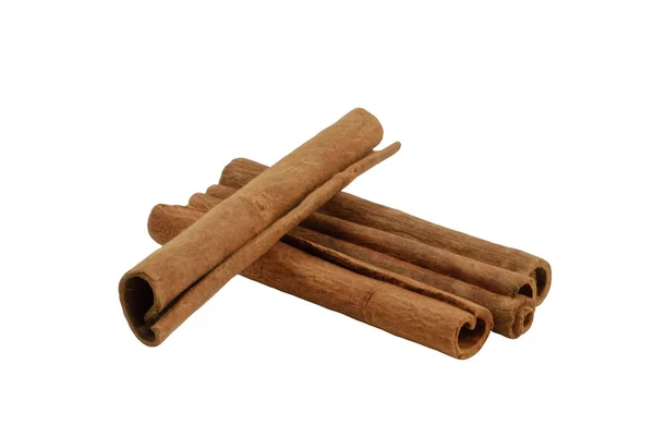 stock image Four cinnamon sticks isolated on white background - Zimtstangen