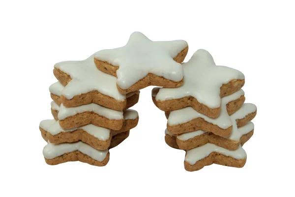Ridge de nove biscoitos de estrela de canela - Zimtsternbr=cke — Fotografia de Stock