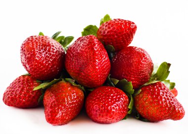 Fresh juicy strawberries isolated on white clipart