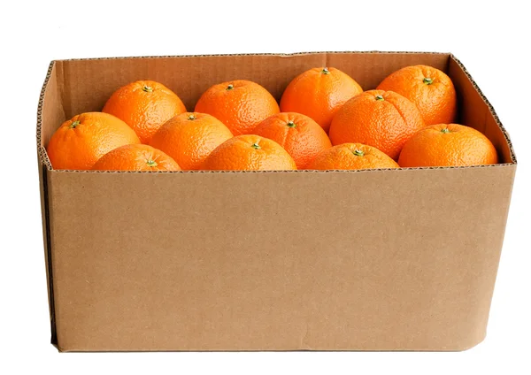 stock image Cartoon box full of oranges