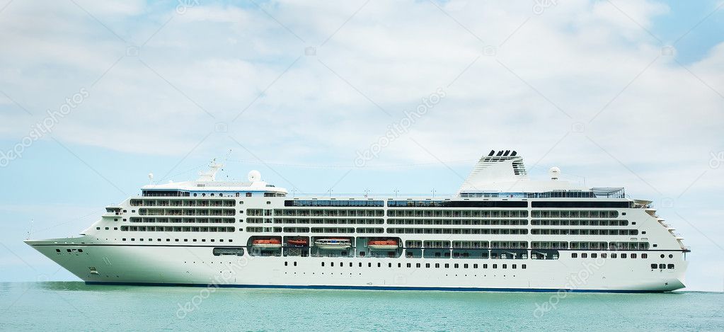 Cruise Ship sailing out at sea