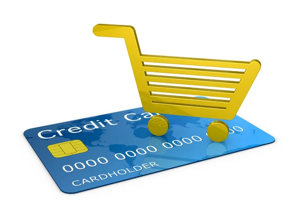 Покупки с помощью кредитной карты — стоковое фото
