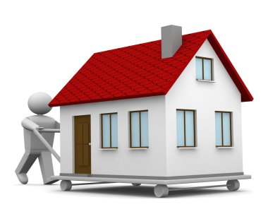 Carryng a house clipart