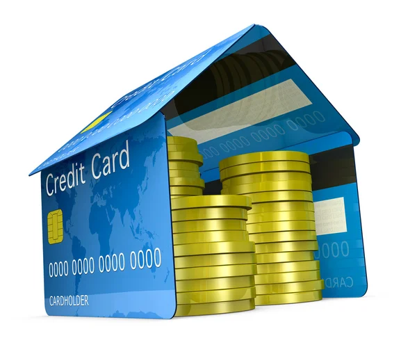 Casa de tarjeta de crédito —  Fotos de Stock