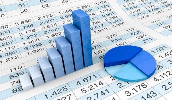 Charts and spreadsheets — Stock Photo, Image