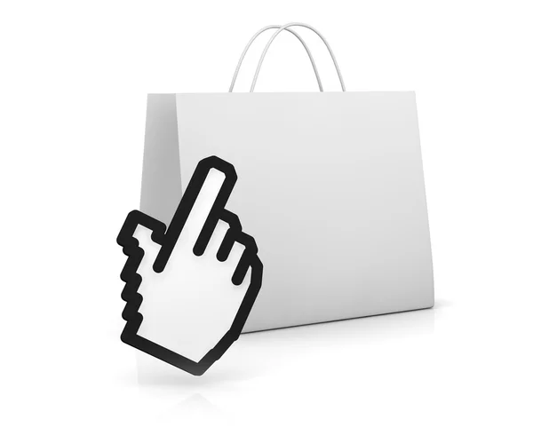Concetto di shopping reale e online — Foto Stock