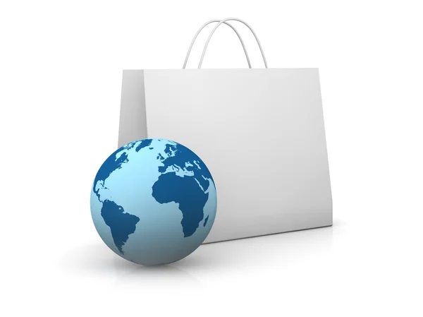 Konzept des realen und Online-Shoppings — Stockfoto
