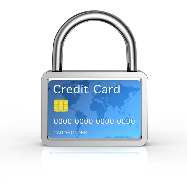 セキュリティで保護されたクレジット カードの概念 — ストック写真