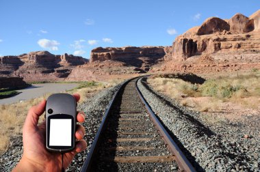 Navigating Desert Southwest with GPS clipart