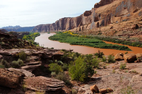 Моаб Рим Джип Трейл выше реки Колорадо — стоковое фото