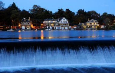 Philadelphia Boathouse Row at Twilight clipart