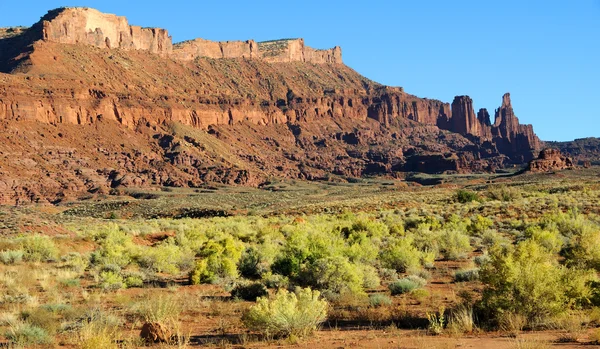Gün batımında fisher towers yakınındaki moab, utah — Stok fotoğraf