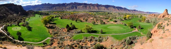 Campo de golf del desierto de Moab Panorama Imagen De Stock
