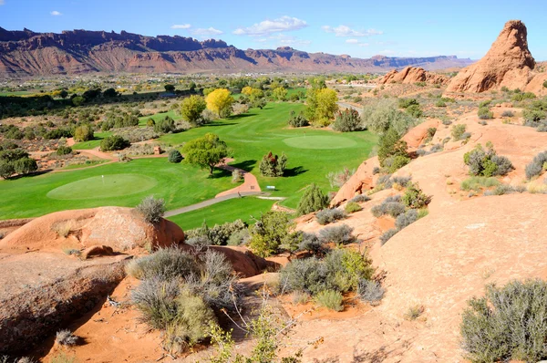 Campo de golf del desierto de Moab Imágenes de stock libres de derechos