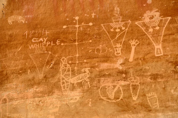 Sego kaňonu Petroglyfy Stock Obrázky