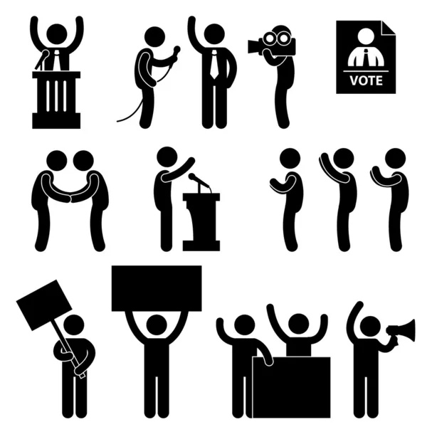 Voto elettorale per il giornalista politico — Vettoriale Stock