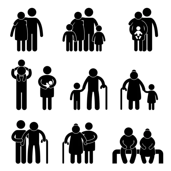Mutlu aile simgesini işareti simgesi — Stok Vektör