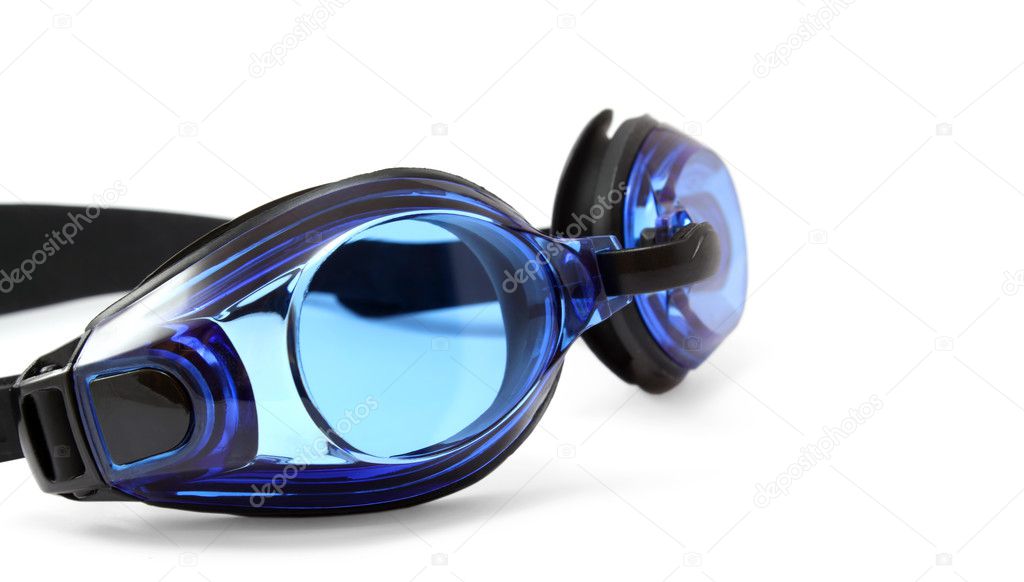Glasses for swimming on white background.