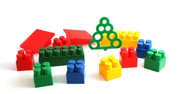 Färgglada plast leksak tegel — Stockfoto