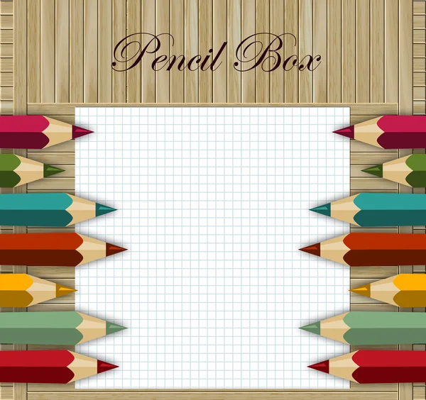Színes ceruzák fából készült háttéren — Stock Fotó