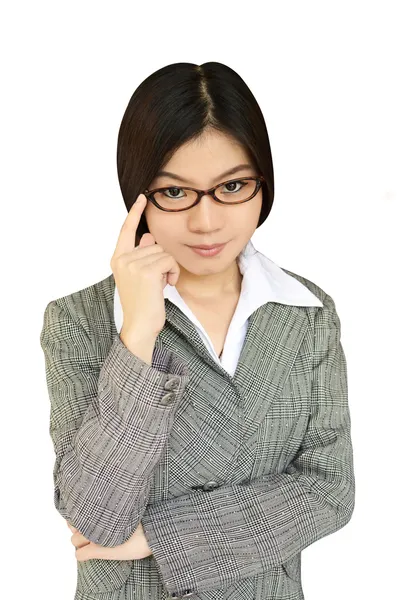 Femme d'affaires avec lunettes — Photo