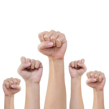 Group of hand and fist lift up high clipart