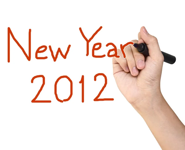 Ruční psaní šťastný nový rok 2012 — Stock fotografie