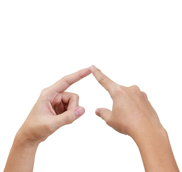 Два пальці спрямовані на з'єднання — стокове фото