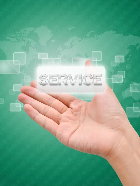 Hand with service button — Stock Photo, Image