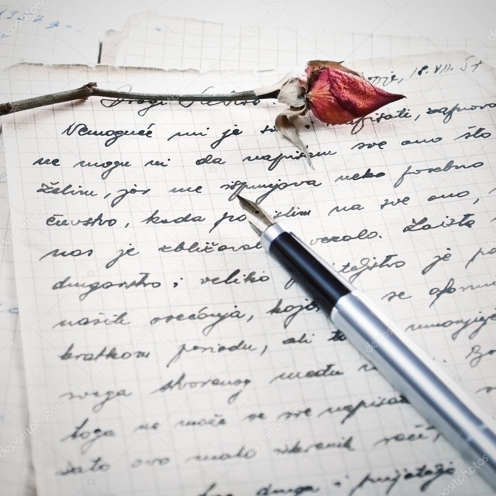 Love letter with a rose