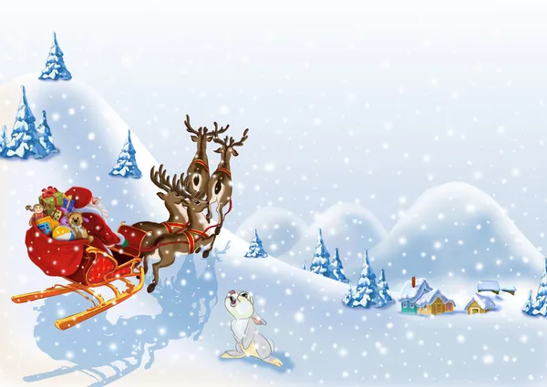 Kerstmis achtergrond met santa claus — Stockfoto