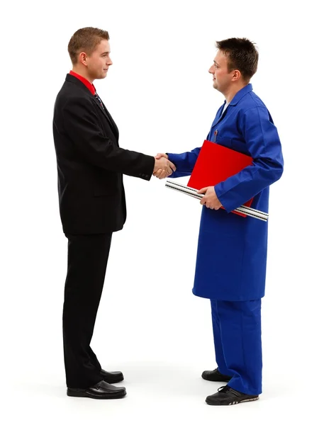ビジネスの男性エンジニアと握手 — ストック写真