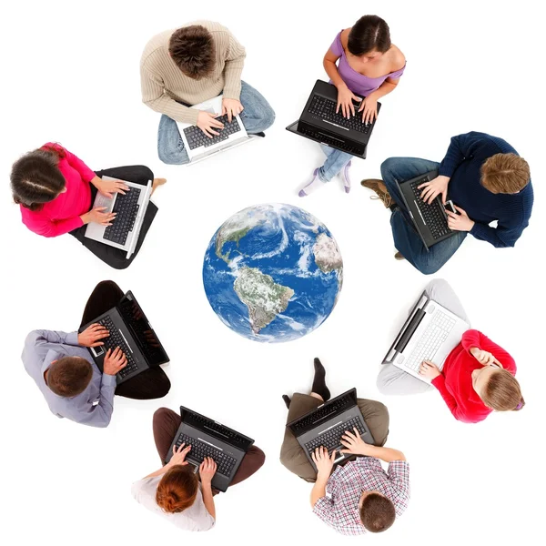 Social network members seen from above — Stock Photo, Image