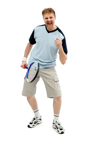 Vincitore tennista che esprime felicità — Foto Stock