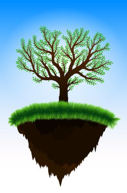 Floating island with tree clipart