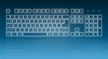 Glowing touch screen keyboard