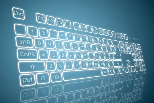 Virtuelle Tastatur in Perspektive — Stockvektor